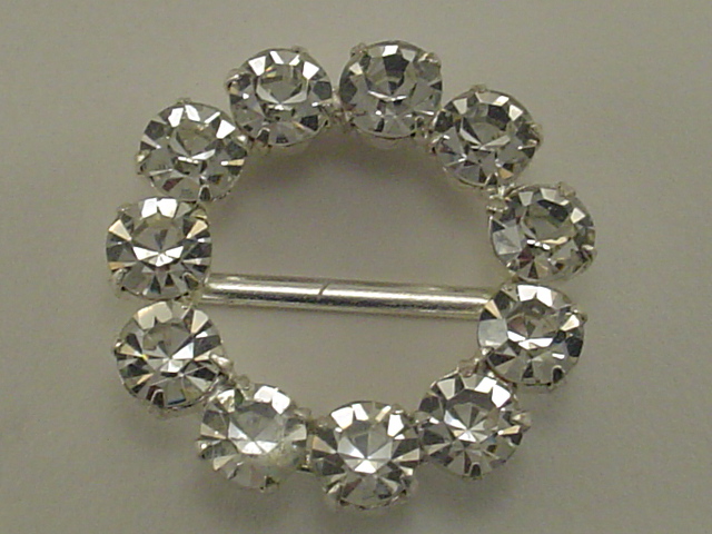 1pc. 1" CRYSTAL ROUND BUCKLE RHINESTONE